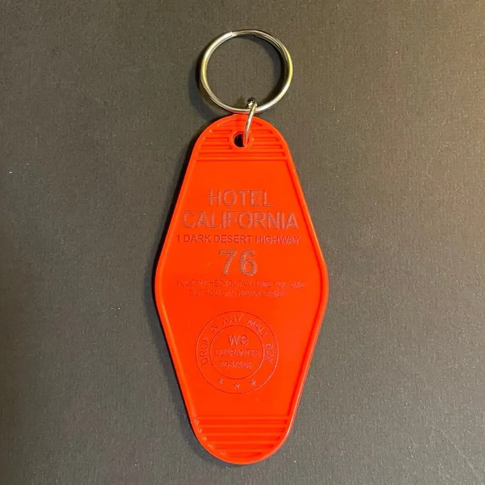 Eagles Hotel California Keychain ~ Red Orange